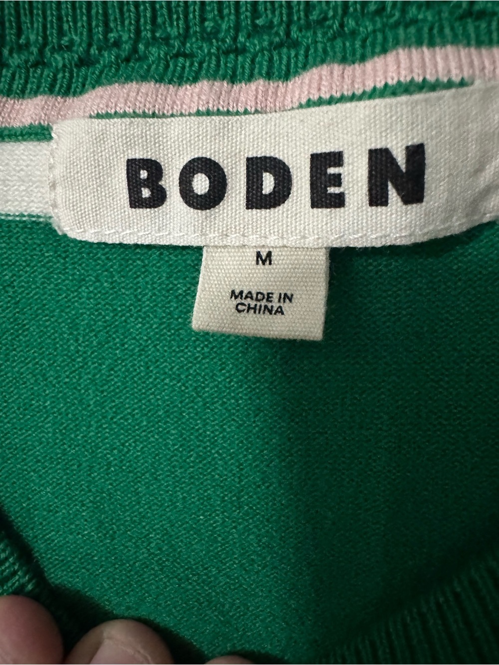 Boden Green White Striped Knit Sweater Vest Top Size Medium - Picture 4 of 5